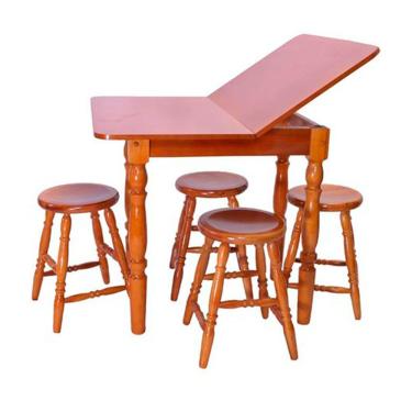 Imagem de Conjunto de Mesa Dobrável com 4 Bancos Piratini - Mel
