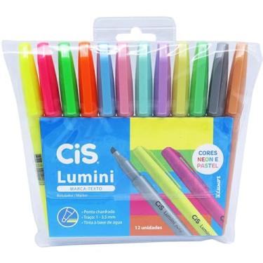 Imagem de Marca Texto Lumini, CIS, 56.9801, Multicor, Estojo com 12 unidades (7 Cores Pastel e 5 Neon)