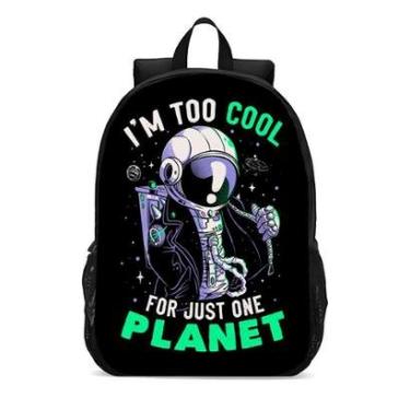 Imagem de MOCHILA ESCOLA INFANTIL JUVENIL ANIME ASTRONAUTA I´M TOO COOL-Unissex