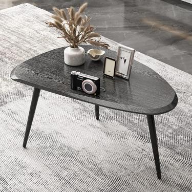 Imagem de Mesa de centro de meados do século, conjunto de mesa de centro aninhada, mesas de centro para sala de estar, Jazz Black/Walnut (várias especificações opcionais), Jazz Black - Pequeno