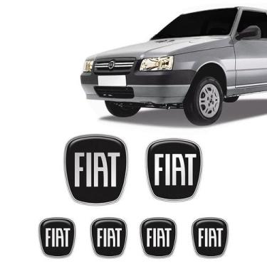 Imagem de Kit 6 Adesivos Fiat Uno Mille Black Piano Preto 2009/2013 - SPORTINOX