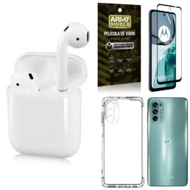 Imagem de Kit Capinha Moto G62 + Fone Ouvido Bluetooth LY122 + Película Vidro 3D