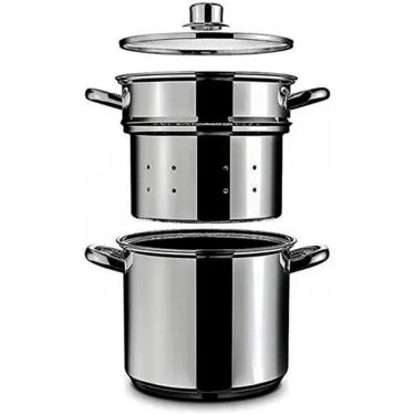 Imagem de Espagueteira Savoy - Brinox Caldeirão Ø20 x 17cm 5L X COZI 20 x 16,8cm 4,8L - Brinox