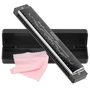 Imagem de Harmônica Profissional Harpa Armonica Chave C 24 Orifícios Polifonia Boca Diatônica Órgão com Estojo para Blues Folk Jazz Pop para Música Estudante Professor Iniciante Presente