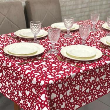 Imagem de Toalha de Mesa Retangular Para 6 Lugares Estampada Jacquard 1,40 x 2,2