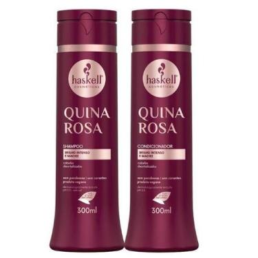 Imagem de Kit Shampoo e Condicionador Quina Rosa Brilho Intenso e Maciez Haskell