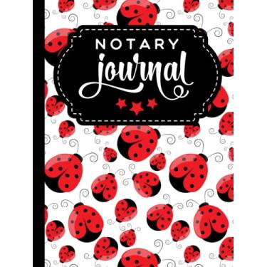 Imagem de Hardcover Notary Journal: 8.5x11 Large Notarial Logbook/With 200 Numbered Pages - Two Record Logs Per Page / 400 Records/Ledger Book Gift For ... / Red White Black Ladybug Insect Pattern