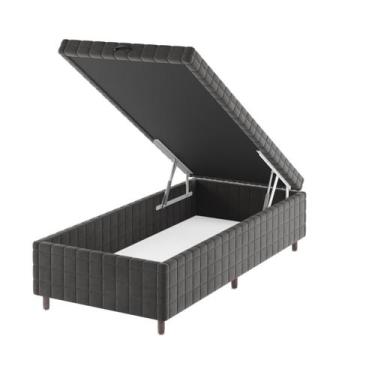 Imagem de Base Box Bau Solteiro Ravena (43x96x203cm) Grafite - Casa Giulia - Via