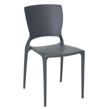 Imagem de Cadeira Tramontina Sofia Encosto Fechado Em Polipropileno E Fibra De Vidro Grafite