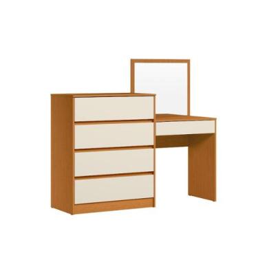 Imagem de Cômoda Penteadeira Duo 4 Gavetas Albatroz, Cinamomo/Off White