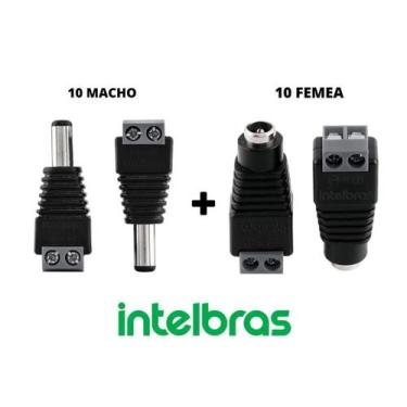 Imagem de Kit Conector Intelbras Plug P4 10 Macho 10 Fêmea Para Cftv - Geral