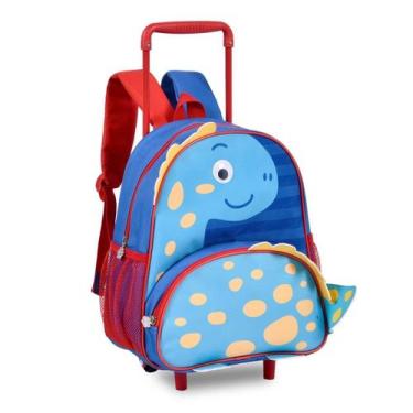Imagem de Mochila Rodinhas Dinossauros Bolsa Carrinho Escolar Infantil - Clio