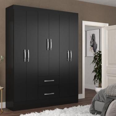 Imagem de Guarda-Roupa Casal Magistral 6 Portas 2 Gavetas Preto - Direto Sim, Pr