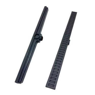 Imagem de Ralo para Box de Banheiro Alumínio Preto com Tela Anti Insetos - Ficon