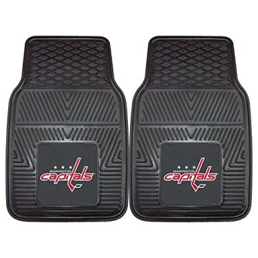 Imagem de Fanmats 10563 NHL Washington Capitals Tapete de carro resistente de vinil - 2 peças, 45,72 x 68,56 cm