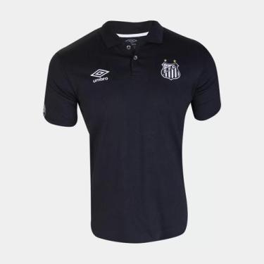 Imagem de Camisa Santos Polo Viagem 2020 Umbro, P, Preto, Masculino