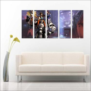 Imagem de Quadro Decorativo Games Overwatch Jogos Mosaico Com 5 Peças GG6 - Vita