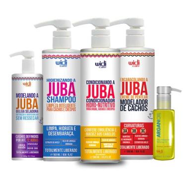 Imagem de Kit Encaracolando, Shampoo, Condicionador, Geleia e Argan - Widi Care