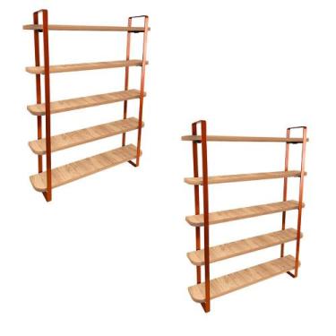 Imagem de kit com 02 Nicho Expositor Arusi 100 Esmaltes 5 Prateleiras - Loja da 