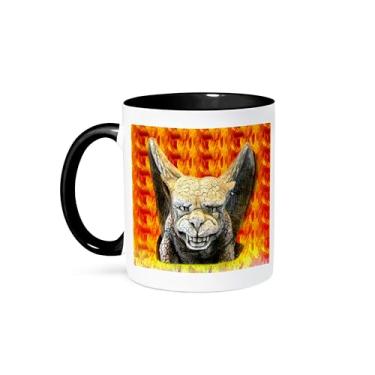 Imagem de 3dRose Caneca de fundo de gárgula com fogo, 325 ml, preta