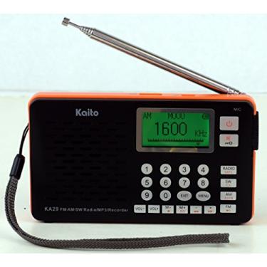 Imagem de Kaito Receptor KA29 All in One World, com gravador, rádio AM FM SW e leitor de MP3 (preto)