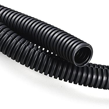 Imagem de ZhiYo 20FT 1/10.2 cm tubo dividido tubo auto fio conduíte capa flexível | Resistente ao calor de alta temperatura -40F a 257F | Capa de plástico para fios e cabos elétricos, preto
