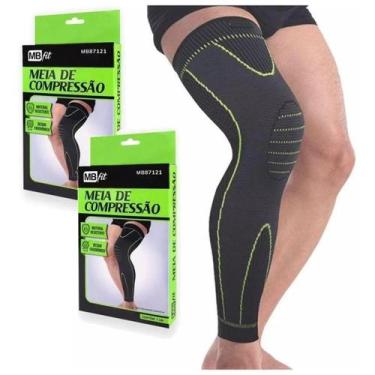 Imagem de 2 Meia Joelheira Articulada Compressão Ortopedica Elastica - Mb fit
