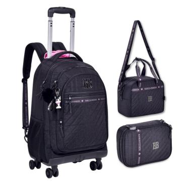 Imagem de Mochila Carrinho Rebecca Bonbon com Lancheira e Estojo Box-Feminino