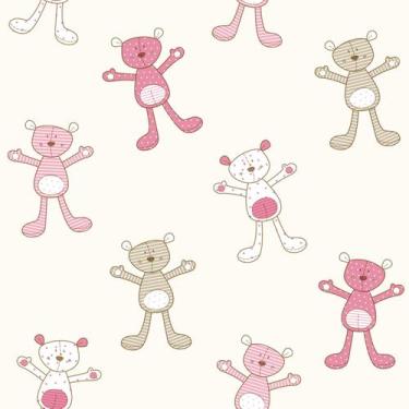 Imagem de Papel de Parede Fofura Baby Ursinhos Rosa FF4051 - Importado