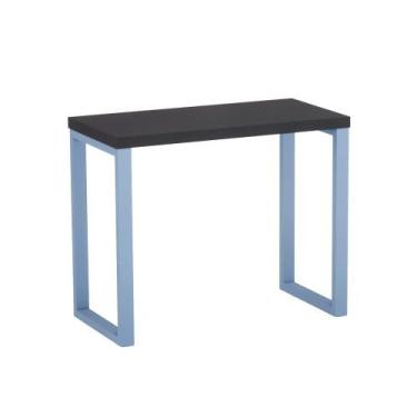 Imagem de Mesa Auxiliar Tubolar PE 40 Pandin 90 x 45 Cm Preto e Azul Dali