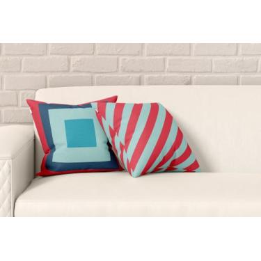Imagem de Kit 2 Almofadas Com Enchimento Abstrato Vermelho - Core Decore