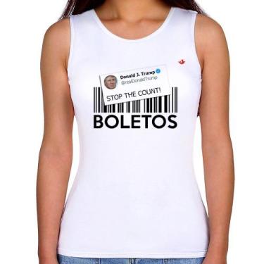 Imagem de Regata Feminina Stop the Count Boletos - Foca na Moda, Branco, P