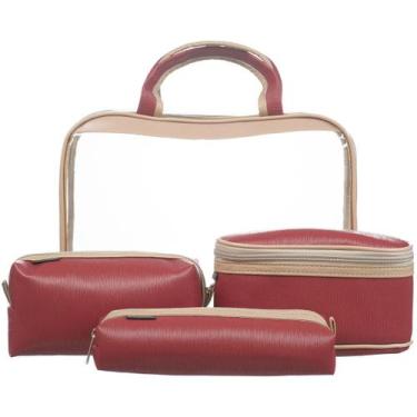 Imagem de Necessaire Feminina 4 Peças Bolsa Organizadora Viagem Estilo - PGB, Bo