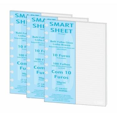 Imagem de Refil Caderno Inteligente 90g 300 FLS Pauta Branca 10 Furos - Best