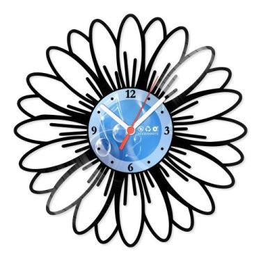Imagem de Relógio De Parede Disco Vinil Diversos - Flor de Camomila - VDI-140 - 