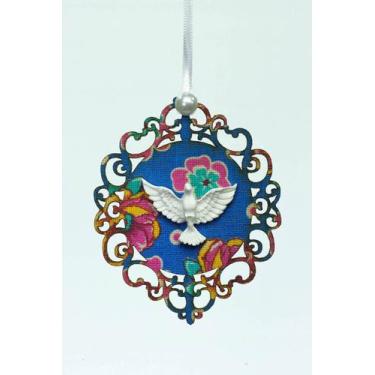 Imagem de Escapulário espírito santo 10x8cm azul escuro - Wersen  Artesanatos Lt