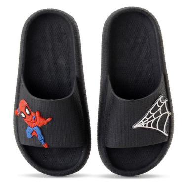Imagem de Sandália Slide Infantil Chinelo Homem Aranha Nuvem Menino - Cauby, Pre