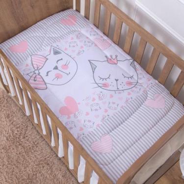 Imagem de Edredom de Berço Cat Princess Rosa Dupla Face - Miguel Baby