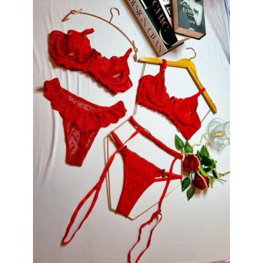 Imagem de KIT Lingerie Sensual Tule Em Renda + Liga Secret Love - Ninfrodite, Ve