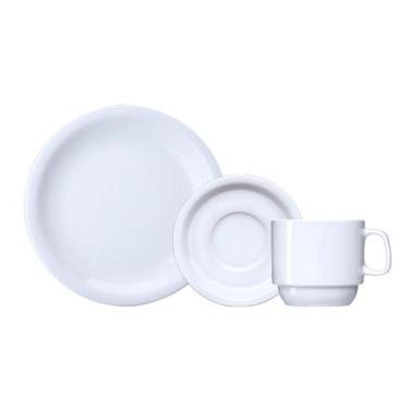 Imagem de Jogo 6 Pratos Sobremesa + 6 Xícaras Chá C/ Pires  Porcelana Schmidt 18