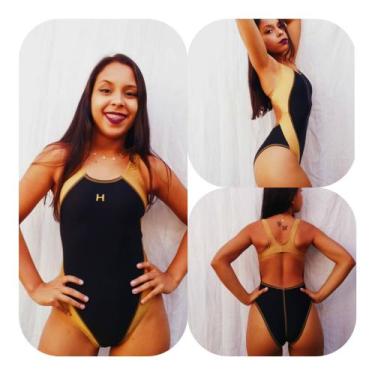 Imagem de Maiô DUO Preto Cirrê para natação ou hidroginástica Hidromania Rio Nat