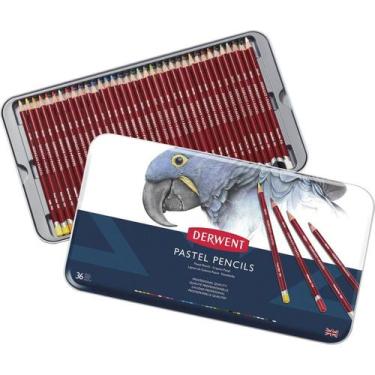 Imagem de Lápis de Cor Pastel 36 Cores Estojo Lata Derwent, Única, Único