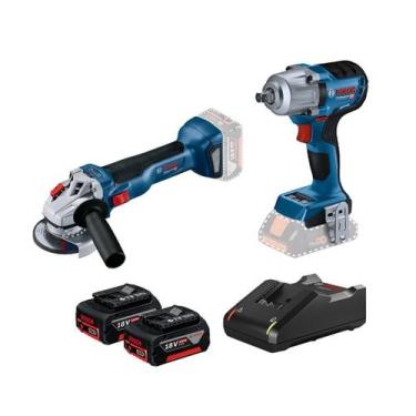 Imagem de Combo bosch 18v - gws 18v-10 + gds 18v-450 pc com bateria
