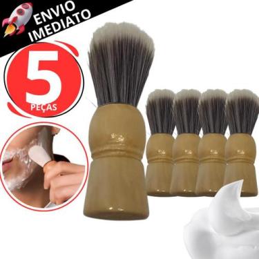 Imagem de Kit 5 Pincel De Barbear Para Barba Prrofissional Aplicador de Espuma L