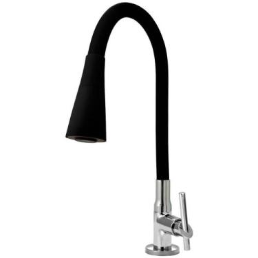 Imagem de Torneira Gourmet Cozinha Flexível Cone 2 Jatos Preto Mesa - TFC, Volan