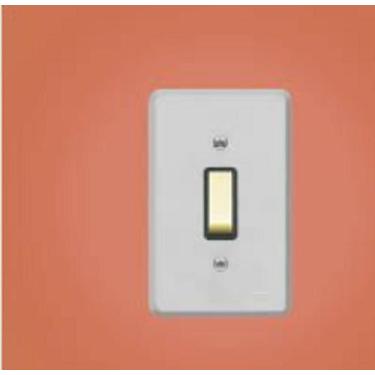 Imagem de Placa espelho de tomada 4 x 2 para 1 interruptor cinza  linha Gris Fam