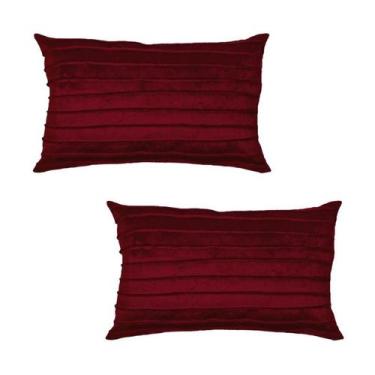 Imagem de Kit 2 Capas para Almofada Drapeada Line em Veludo 50x30 com Enchimento