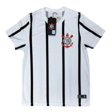 Imagem de Camisa Corinthians Fitness Listrada Branca - Infantil - Coimbra, 14, B