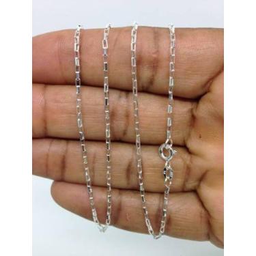 Imagem de Cordão Cadeado Feminina 50cm Corrente Veneziana  Prata 925 - Michester