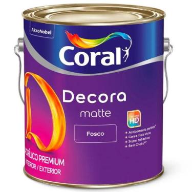 Imagem de Tinta Acrílica Fosca Premium Coral Decora Matte 3,6L, Branco
